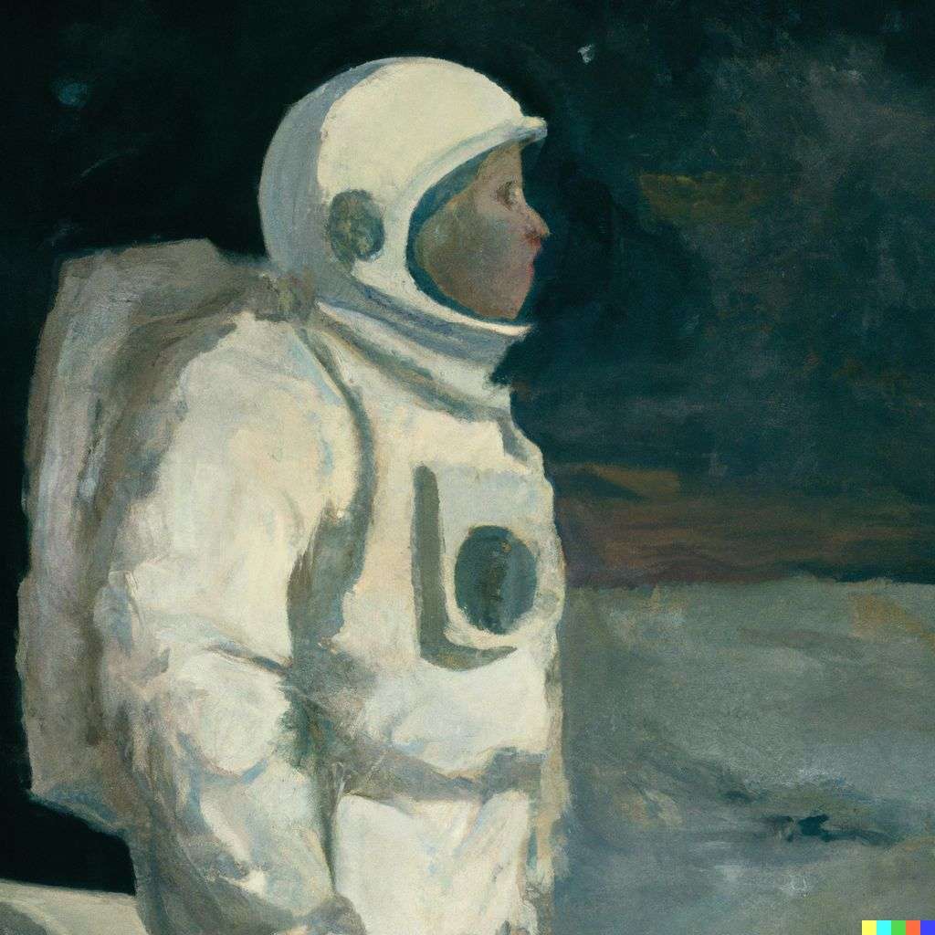 an astronaut, painting by Andrew Newell Wyeth